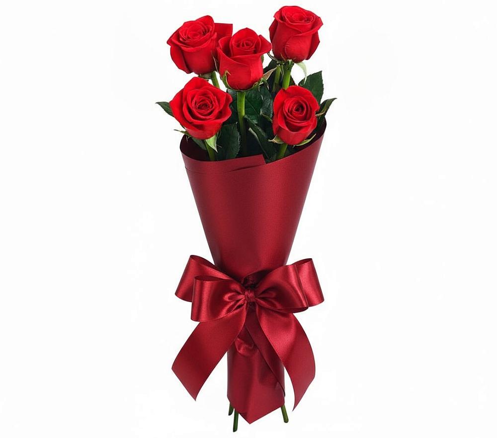 Букет 5 Красных роз Эдлесс Лав в Подпорожье