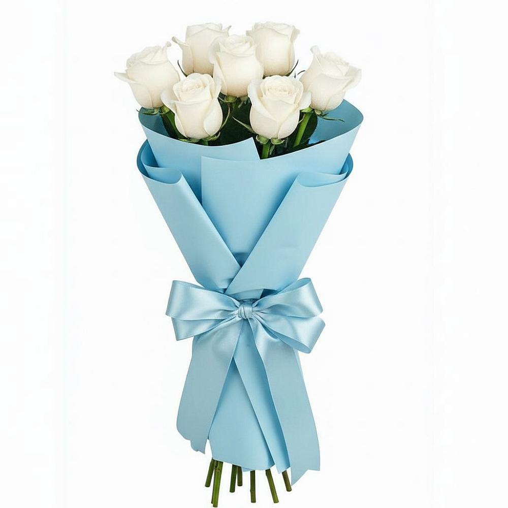 Букет 7 белых роз Проуд в Подпорожье