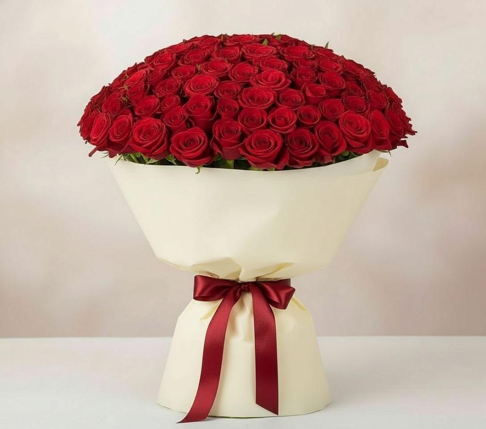 Букет 101 Красная роза Милано в Подпорожье