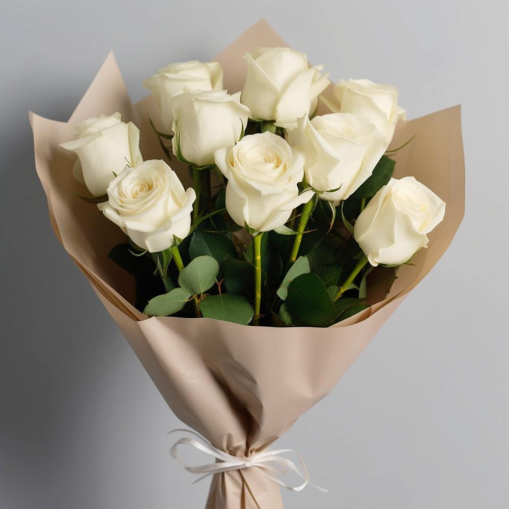 Букет 9 Белых роз Эдлесс Лав в Подпорожье