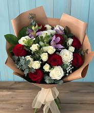 Букет цветов из:  Розы и Альстромерии #REPLACE_PRED# Подпорожье
