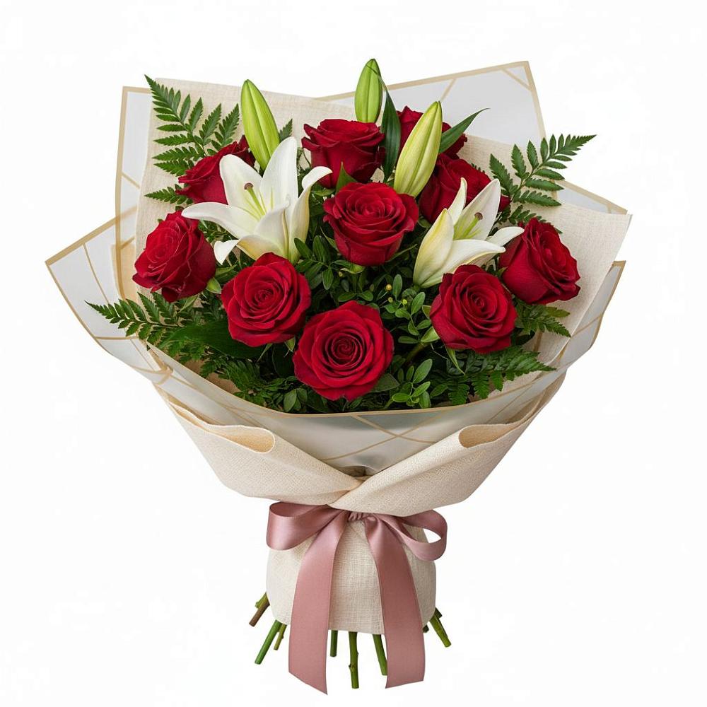 Букет цветов из: Лилии и Розы в Подпорожье