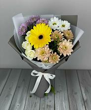 Букет цветов из:  Розы, Герберы и Хризантемы в Подпорожье