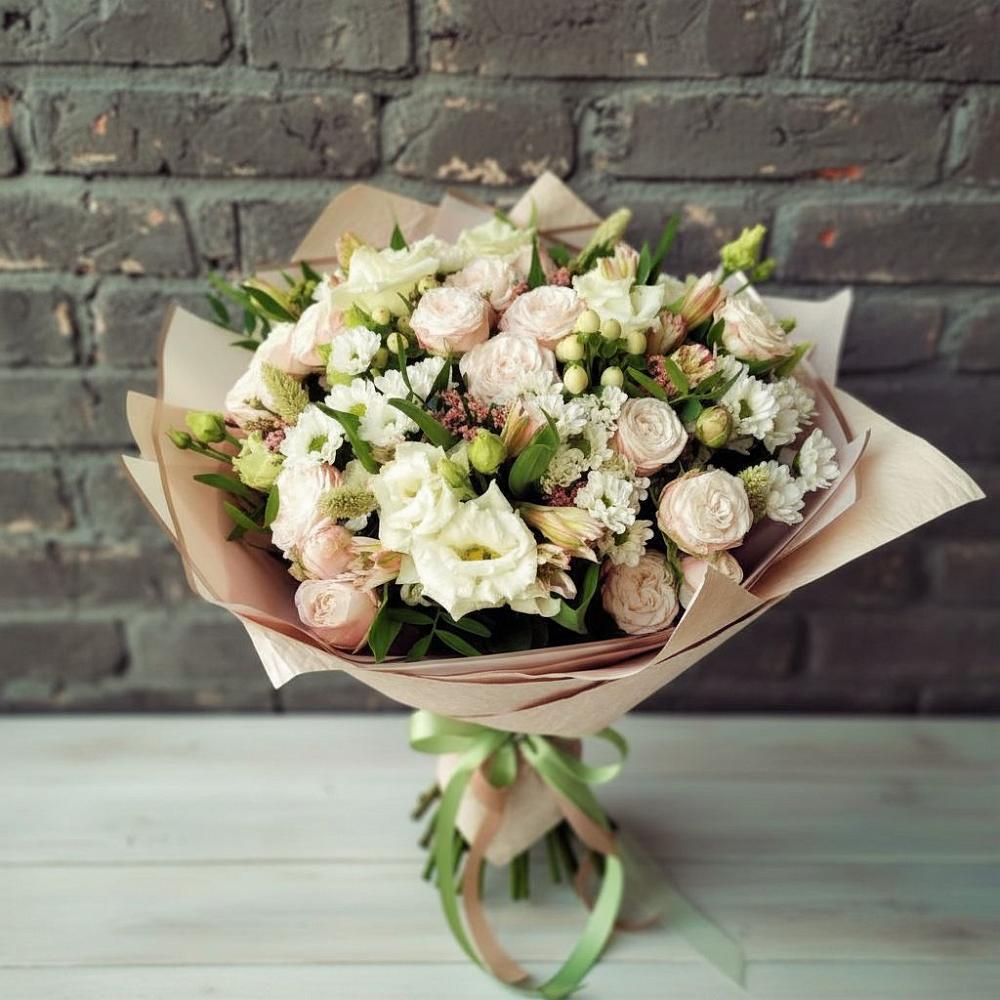 Букет цветов из: Альстромерии, Розы и Хризантемы в Подпорожье