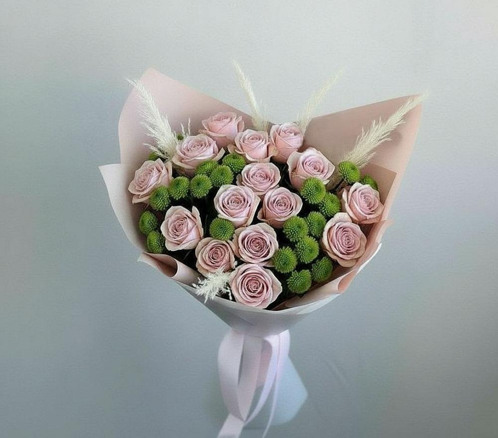 Букет цветов из: Розы и Хризантемы в Подпорожье