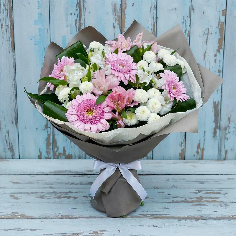 Букет цветов из: Герберы, Альстромерии и Хризантемы в Подпорожье