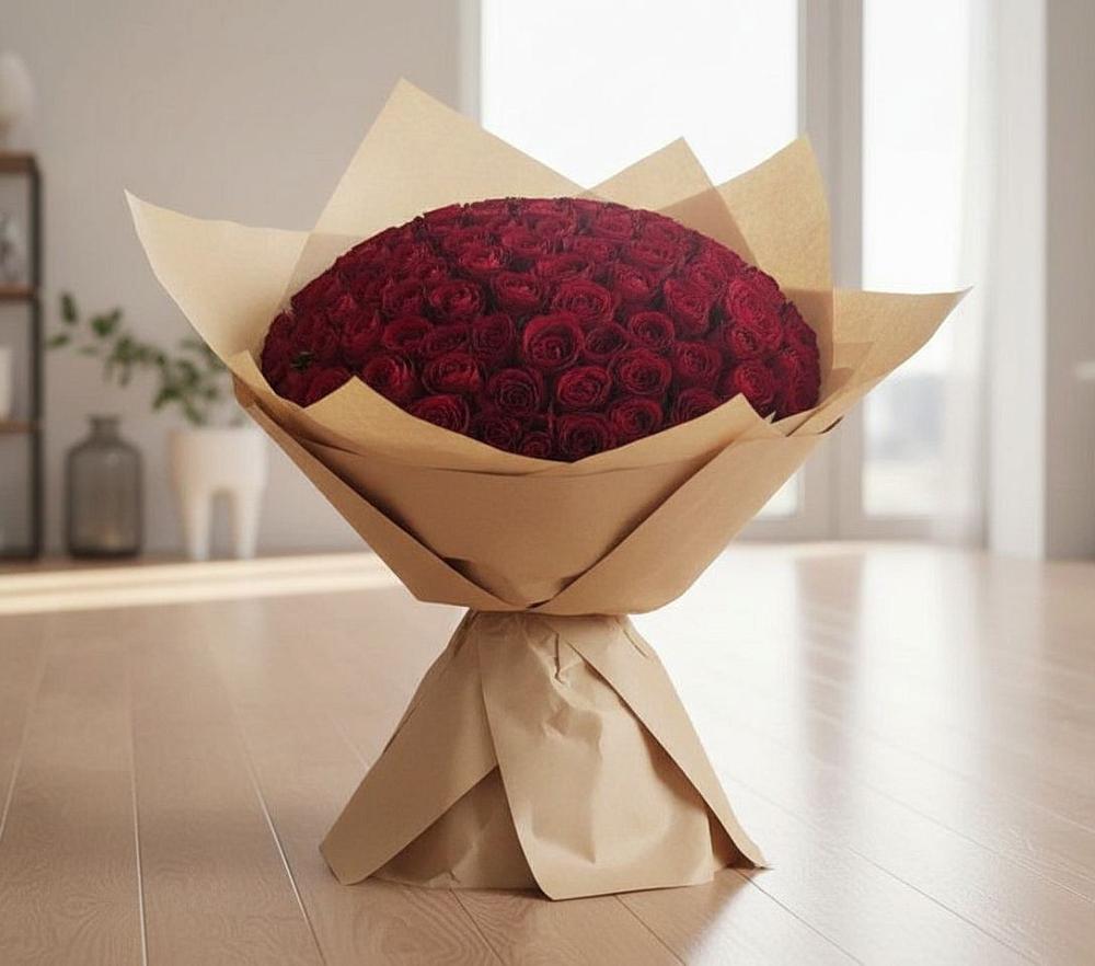 Букет 101 Красная роза в Подпорожье
