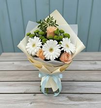Букет цветов из:  Герберы, Розы и Хризантемы в Подпорожье