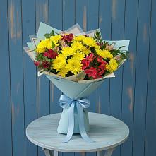 Букет цветов из:  Альстромерии и Хризантемы в Подпорожье